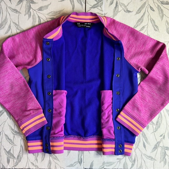 UNDER ARMOUR | GIRL'S LOOSE COLOGEAR VARSITY JACKET - Picture 9 of 9